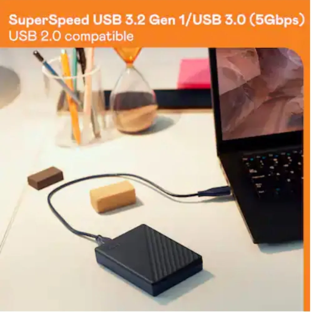 WD My Passport 5TB USB 3.0 HDD Portable External Hard Drive Black